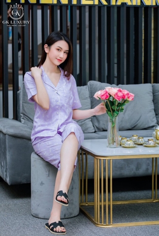 Bộ GK lanh bamboo hoa tím GK11012