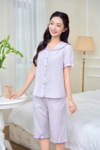 Bộ Sunfly pizama kẻ caro QN - ST9349