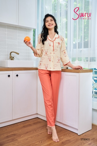 Bộ Sunfly LINEN QD tay lỡ St 8903