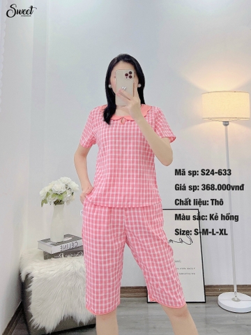 Bộ sweet thô áo cộc q.ngố S24-633