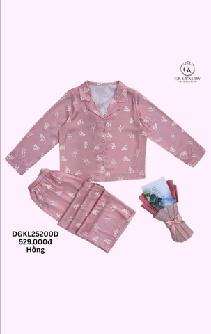 Bộ GK lụa dài họa tiết Love - GK25200