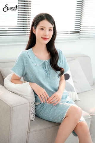 Bộ SWeet đũi họa tiết nơ ,Q ngố - S25-640