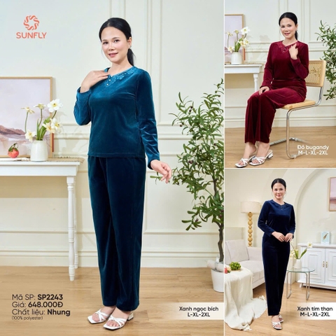 Bộ SUNFLY nhung dài - SP2243