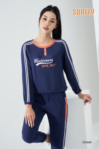 Bộ Sunfly linne thể thao QD  cổ tròn SS5668