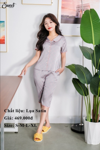 Bộ lụa sweet quần ngố áo cộc S23-601
