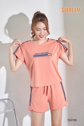 Bộ sunfly thể thao cotton quần sóc áo cộc SS5708