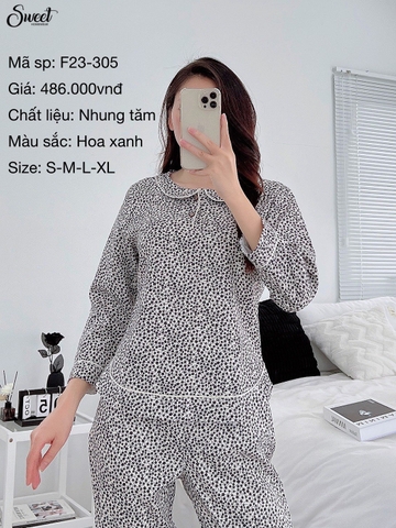 Bộ Sweet thu- Nhung tăm hoa nhí   F23-305