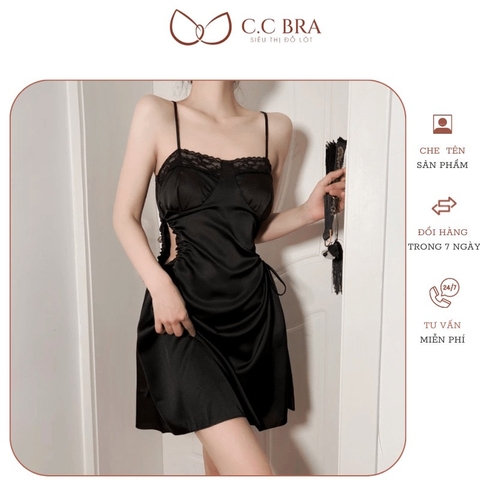 Váy ngủ khoét eo kèm đệm 2548
