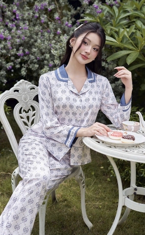 Bộ Sunfly pijamas lụa ht tay lỡ q.dài ST9222