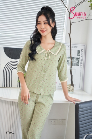 Bộ Sunfly pijamas kate áo tay lỡ quần dài ST8902