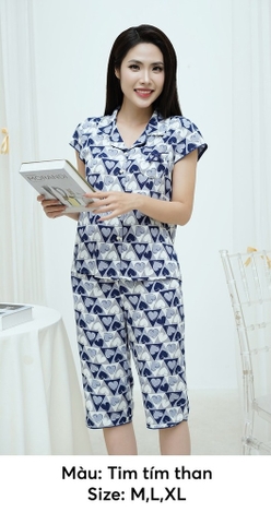 Bộ Sunfly lanh ht áo tay hến q.ngố ST9191
