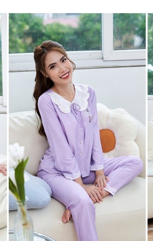 Bộ sun fly linen QD,áo tay dài ST9083