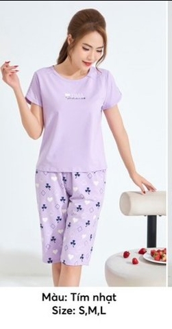 Bộ cotton áo cộc quần ngố-ST 9133