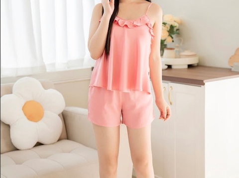 Bộ GK lụa trơn -2 dây Q đùi -GK36
