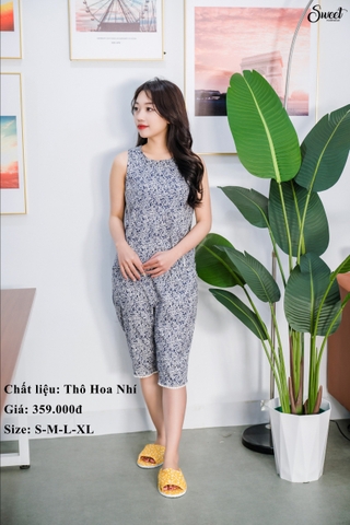 Bộ thô đũi sweet quần ngố áo sát nách S23-701