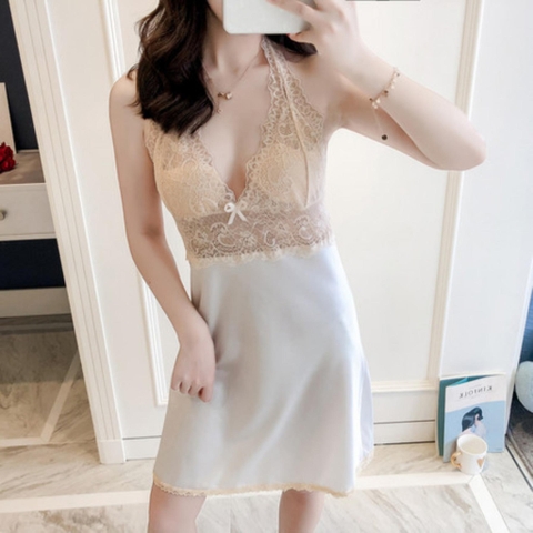 váy ngủ Lụa dây ren