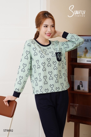 Bộ  Sunfly Cotton QD áo dài tay ST 9092