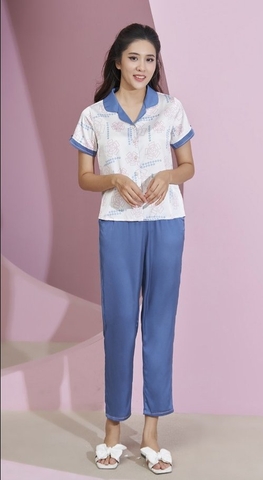 Bộ Sunfly Pyjama lụa QD, tay cộc ST9105