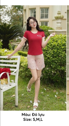 Bộ Sun Fly cotton Q soóc thô kẻ   -ST9263