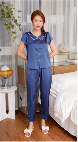 Bộ lụa sunfly quần dài áo cộc ST8984