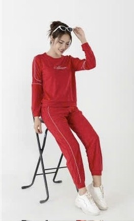 Bộ Sunfly Cotton thể thao tay dài ,QD SS5773