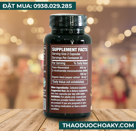 Viên nang 3-in-1 Organic NMN Trans-resveratrol