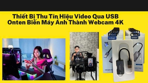 Thiết Bị Thu Tín Hiệu Video Qua USB Onten Biến Máy Ảnh Thành Webcam 4K