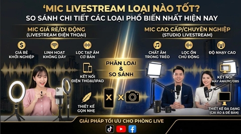 Mic Livestream Loại Nào Tốt? So Sánh Chi Tiết Các Loại Phổ Biến Nhất.