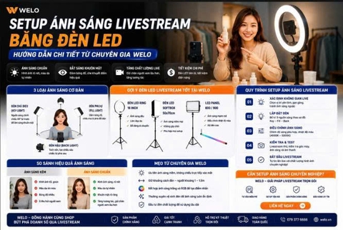 Setup Ánh Sáng Livestream Bằng Đèn LED: Hướng Dẫn Chi Tiết Từ Chuyên Gia Welo.