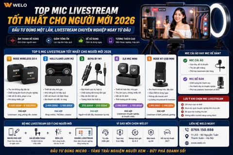 Top Mic Livestream Tốt Nhất Cho Người Mới 2026: Đầu Tư Đúng Một Lần, Livestream Chuyên Nghiệp Ngay Từ Đầu.