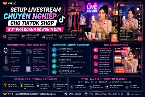 Setup livestream chuyên nghiệp cho TikTok Shop.