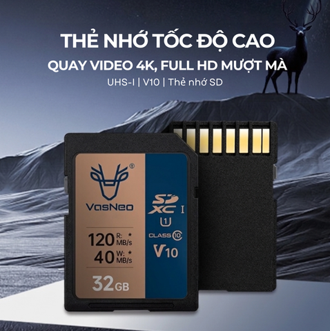 Thẻ nhớ SD VasNeo 32GB V10 120MB/S