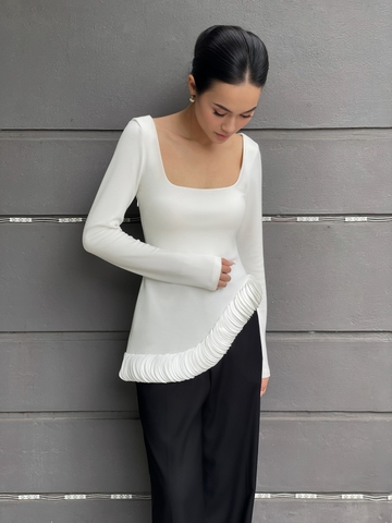 Asymmetrical waist top