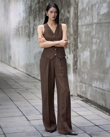 Linen Straight Pants - Gilet 25