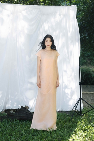 RIPPLE SHEER MAXI DRESS