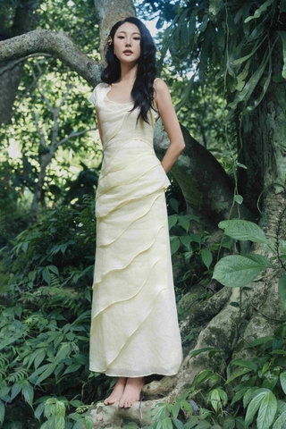 OCEAN WAVE LINEN SKIRT