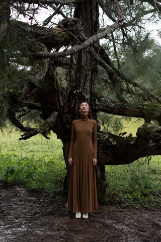 Long sleeve jersey dress