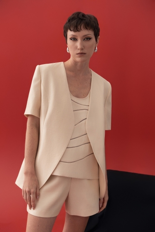 COLLARLESS ROSE BLAZER