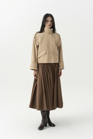 HIGH NECK CROPPED TRENCH COAT