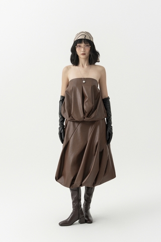 BUBBLE LEATHER TUBE TOP