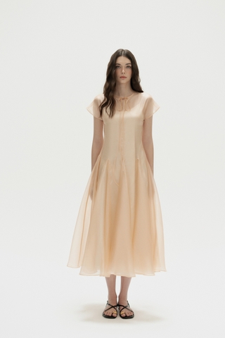 Tie Detail Organza Dress