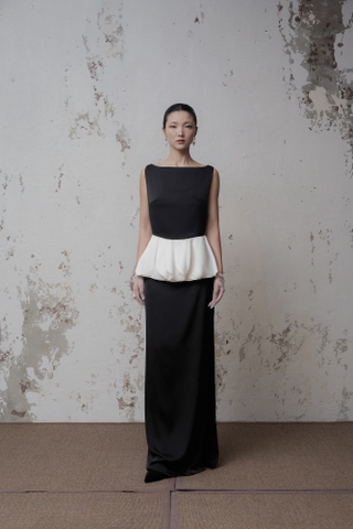 Moonlit Contrast Maxi Dress