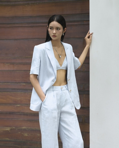 Short Sleeve Peony Blazer