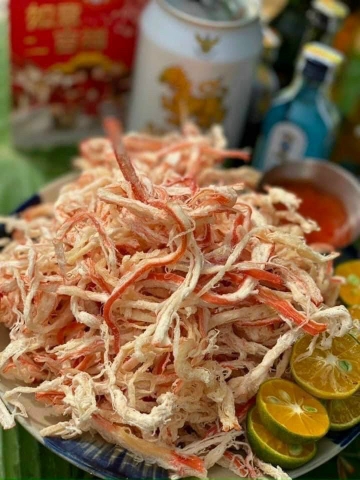 Mực sợi hấp nước dừa