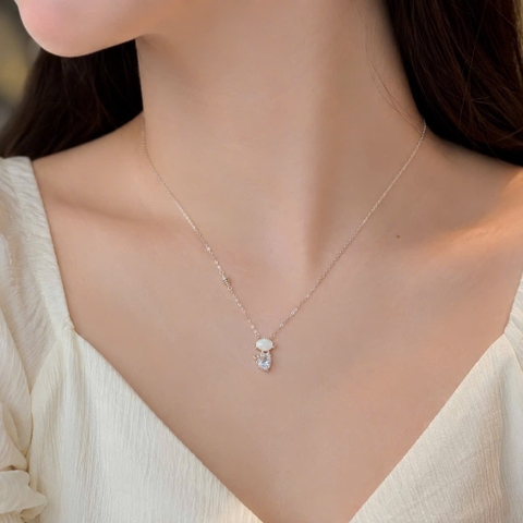 Dây chuyền xi 925 mèo ngồi 054MH
