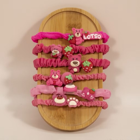 Dây cột tóc 2 charm gấu dâu PM