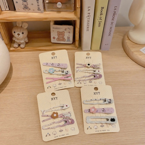 Set 3 kẹp mái XYT charm hoa