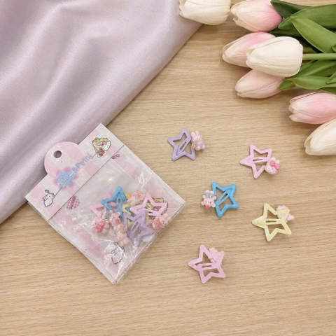 Set kẹp mái sao đính charm