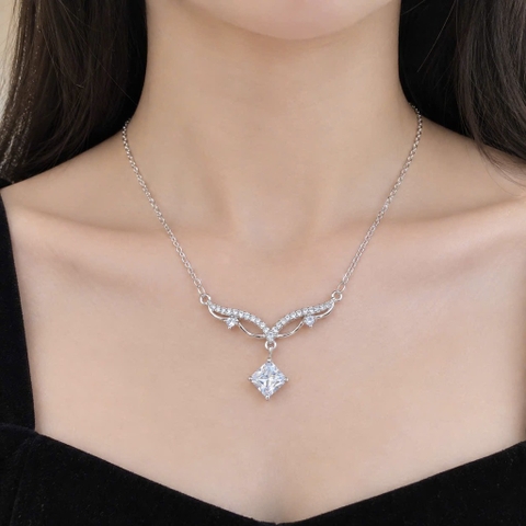 Dây chuyền xi 925 mặt nạ thả đá