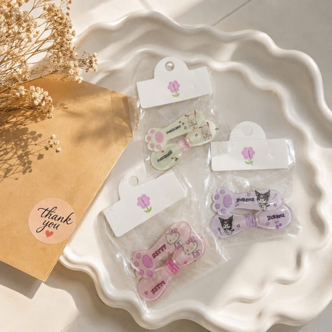 Set 2 kẹp mái nơ chân mèo